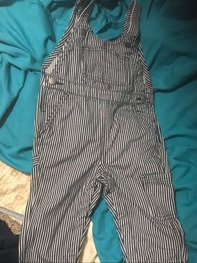 Old Navy Blue and White Striped Kids Overalls